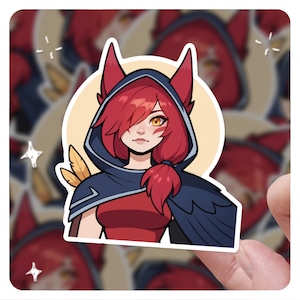 League of Legends Sticker, Xayah Star Guardian, 3&quot; Vinyl Sticker, lol-gift, worlds fanart, league of legends Rakan league oflegends