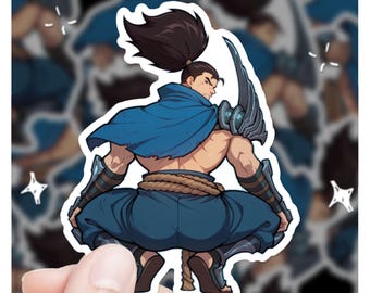 League of Legends Yasuo Cheeky 3" Vinyl Sticker, lol Sticker, Yasuo lol Stickers