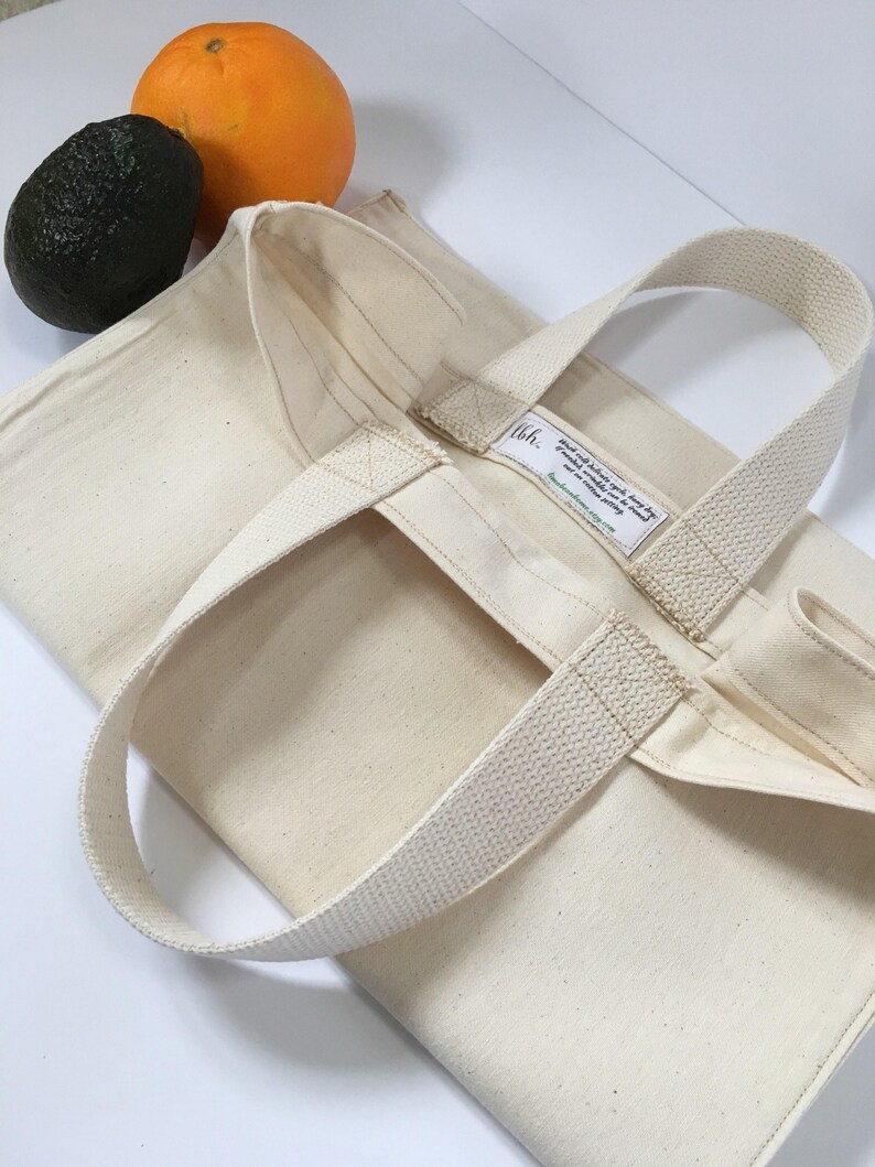 SET OF Two//canvas Market Bags Grocery Totes Reusable Boxy Etsy