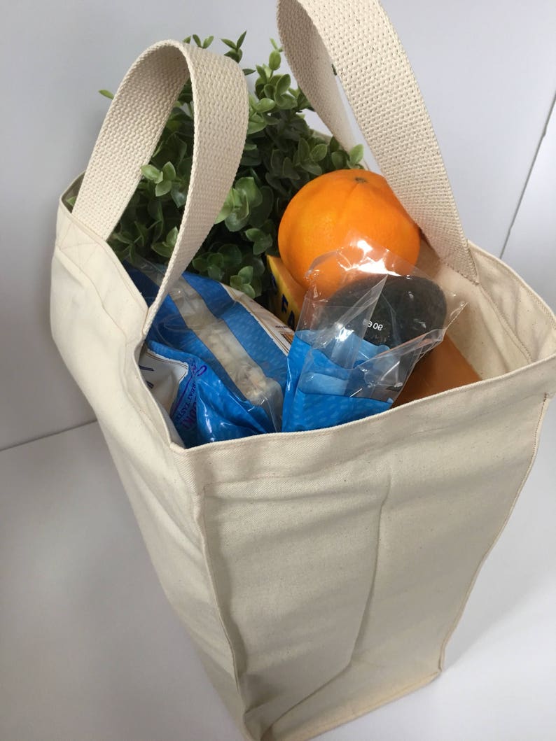 SET OF TWO//Canvas market bags grocery totes reusable boxy Etsy