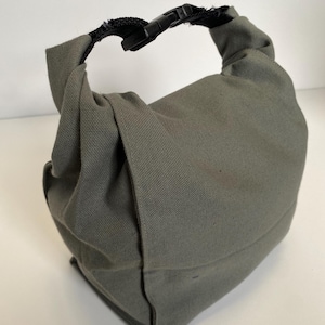 Roll-top canvas lunch bag with side clasp buckle closure, men&#39;s lunch bag, lunch bag for office,  Father&#39;s Day gift, canvas lunch bag