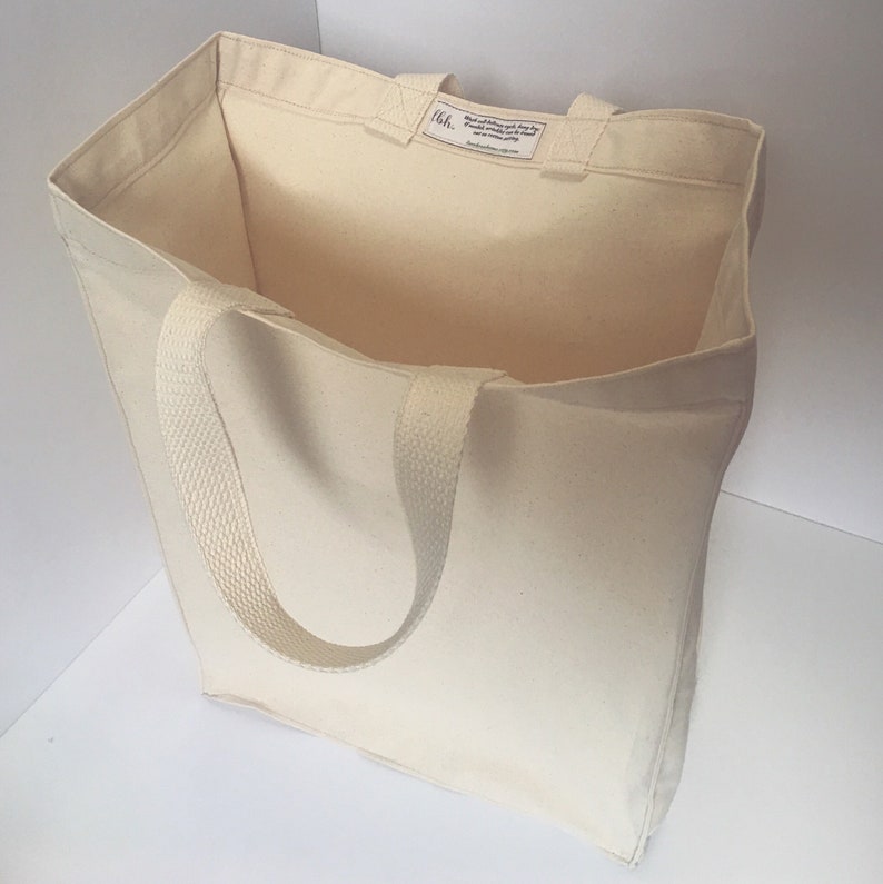 SET OF TWO//Grocery bags, canvas totes, Plain canvas, grocery sack, market tote, grocery tote, Brown sack, Brown grocery bag, no writing image 2