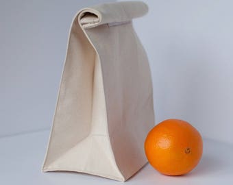 Natural canvas lunch bag for men, men's lunch bag, lunch bag for office, lunch bag for women, canvas lunch bag with handle, canvas lunch bag