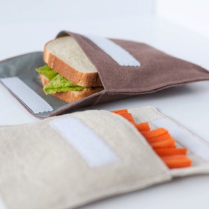 cotton sandwich bag, plain sandwich bag, no print bag, plain fabric, sandwich bag for men, reusable lunch, soft cotton snack bag, snack bag