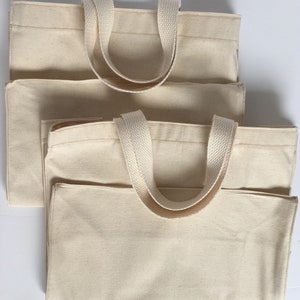 SET OF TWO//Grocery bags, canvas totes, Plain canvas, grocery sack, market tote, grocery tote, Brown sack, Brown grocery bag, no writing image 5