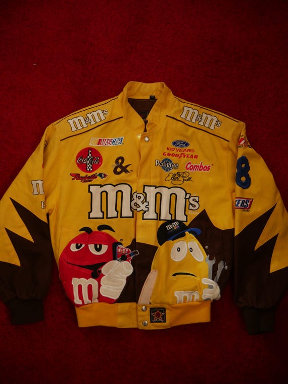 VINTAGE M&M'S Racing Jacket NASCAR 2000s Size S, Embroidered