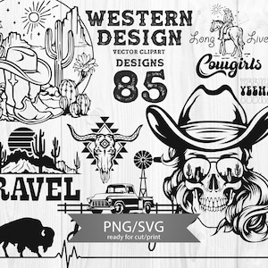 Cowboy Western Bundle SVG, Cowgirl Bundle Design svg png Sublimation, wilde Westen Bundle svg, Cricut Datei, Rodeo svg, es lebe Cowgirls svg