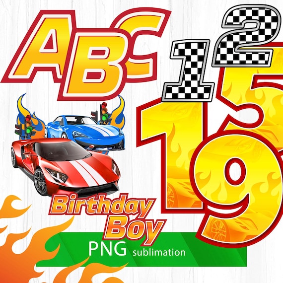 Racing birthday bundle PNG for crafters, Racing numbers png, Family matching png, birthday boy png