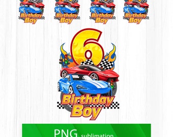 Racing cars birthday boy png sublimation, birthday boy png, sport car birthday png, 6 7 8 9 10 birthday