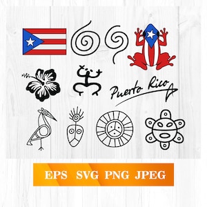 Puerto Rico Bundle Svg, Puerto Rico Bundle Svg, Puerto Rico Png, Taino Svg, Garita Svg, Puerto Flag Svg, Coqui Svg, Cricut