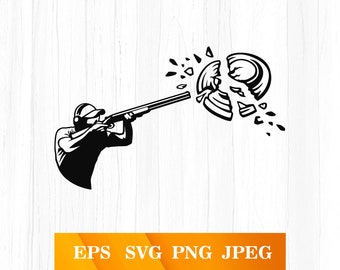 Trapshooting SVG, Clay Target SVG, Trapshooting PNG, Skeet Shooting SVG, pull SVG, cricut bestand, sport schieten SVG