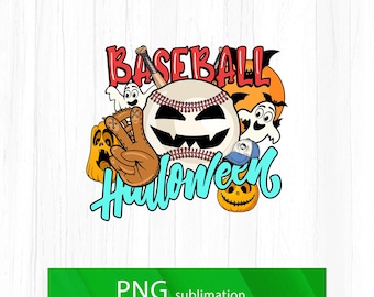 Baseball Halloween PNG, Happy Halloween PNG, Baseball sublimation