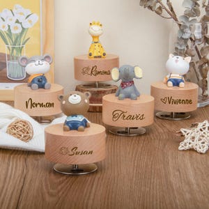 Enchanted Animal Music Box for Kids – Personalized Musical Toy with Name Engraving,Magical Baby Shower Gift,Birthday or Christmas Keepsake