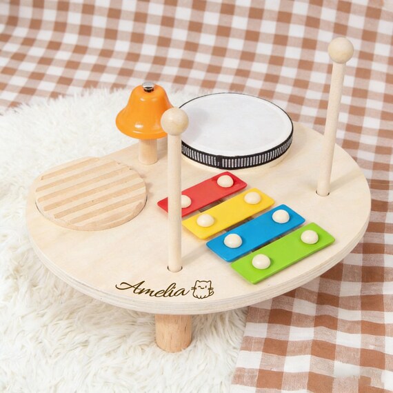 Ensemble Instruments Musique Bois – 7 Pièces, Xylophone, Maracas – Montessori 1-3 Ans