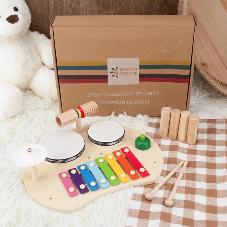 Personalized Wooden Piano & Drum Toy – Custom Name Musical Instrument ...