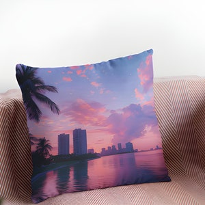 Miami Beach Pillow | Miami Couch Pillow | Miami Beach Palms |