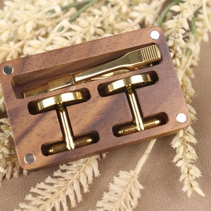 Cufflinks Tie Clip Box for Groomsmen, Personalized Cufflinks Tie Clip Set, Monogram Wedding Accessories for Best Man,Father,Ushers