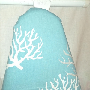 AQUA NAUTICAL IRONING Board cover, last ones, white grey coral, nautical, beach,  wedding or shower gift - housewarming gift  - gift for mom