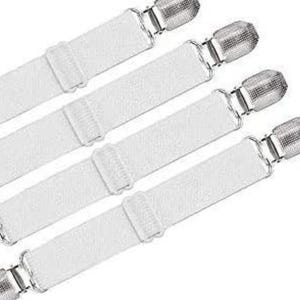 Straps for Ironing board cover, Elastic and clasp closure, 4 pc set