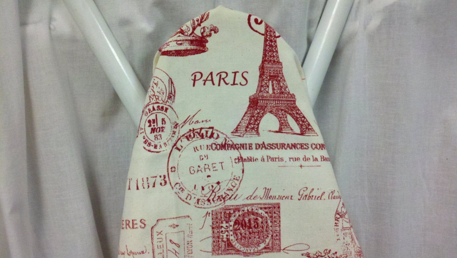 RED AND IVORY Paris french stamp ironing Board cover red and Etsy
