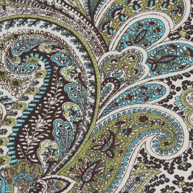 Paisley Ironing Board Cover, Cotton, Aqua Brown Sage afbeelding 3