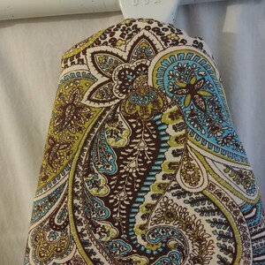 Paisley Ironing Board Cover, Cotton, Aqua Brown Sage afbeelding 5