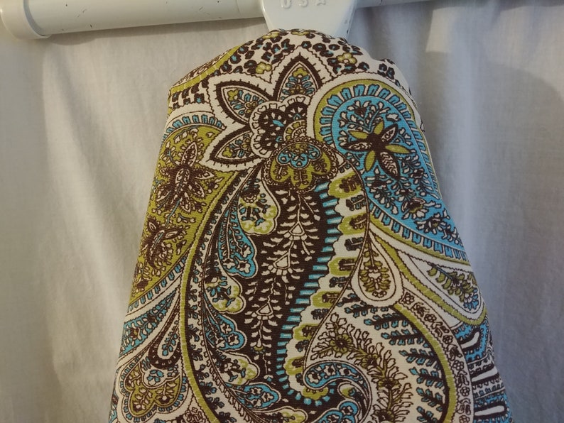 Paisley Ironing Board Cover, Cotton, Aqua Brown Sage afbeelding 5