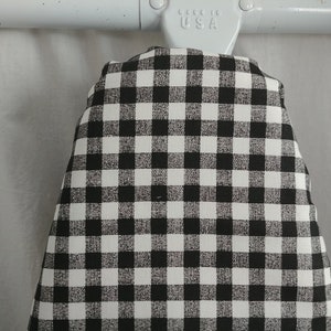 BLACK BUFFALO PLAID Ironing board Cover, Choose board size, black and white gingham, small check, laundry room, farmhouse, housewarming gift