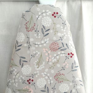 GREY FLORAL ironing board Cover -with or w/o pad, Many Sizes, blue, berry, pink, white flowers on grey,  Laundry Room, housewarming gift,