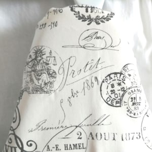 BLACK AND IVORY Paris Ironing Board Cover, Choose board size, french stamp, Eiffel Tower, cream background,  standard, wide width, newsprint