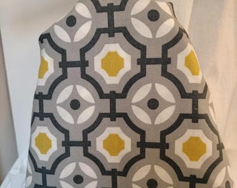Geometric Ironing Board Cover – Grey, Yellow & White Cotton