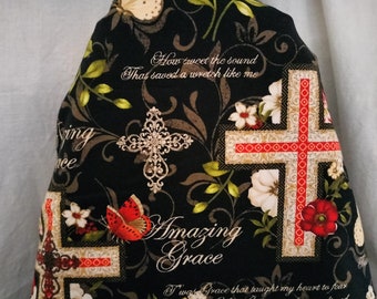 AMAZING GRACE Ironing Board Cover,  Scriptures, Spiritual, crosses on black background, Housewarming Gift,  Wedding Shower Gift