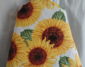 SUNFLOWERS IRONING BOARD CoVER - choose board size , beautiful large sunflowers on white, Laundry Room Decor, housewarming, Mother's Day