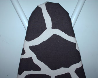 Giraffe, Animal Print, Small Ironing Board Cover, Chocolate Brown and Ivory