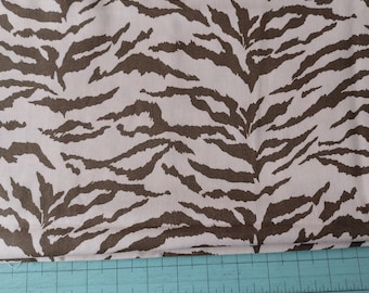 PINK and BROWN Zebra FABRIC, Destash Sale, Yardage, 54"W, upholstery Fabric by the yard, Brown zebra on pink background, Destash