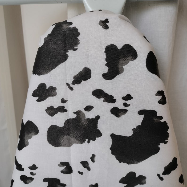 COW IRONING BOARD Cover, black and white, farmhouse, with or without pad, mom gift, housewarming gift, bridal shower gift image 4