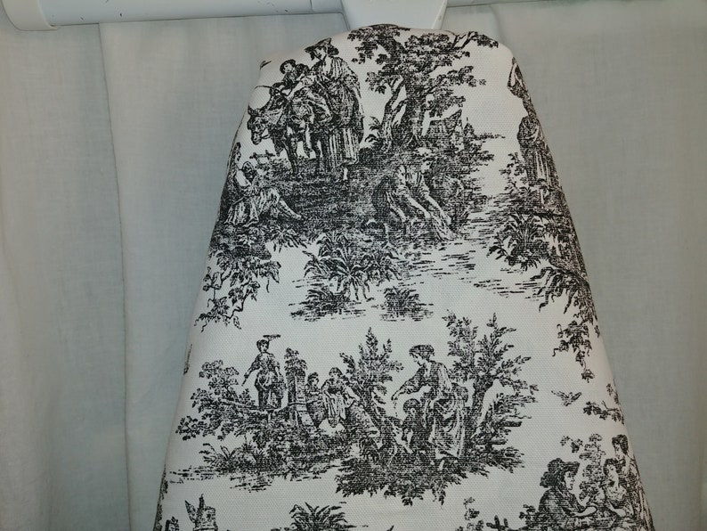 TOILE IRONING Board COVER Colors, Choose board size, English Toile black, pink, toile ironing board cover, housewarming gift, mothers day Black/white straight