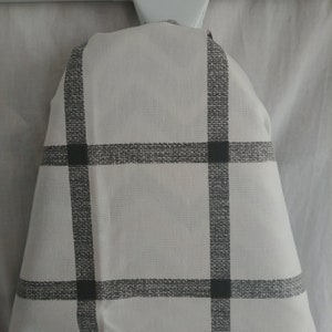 BLACK WINDOWPANE Ironing Board Cover, All sizes, black windowpane on off-white, Farmhouse, housewarming gift, shower