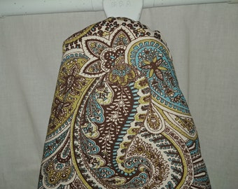 CUTE PAISLEY IRONING Board cover, brown, aqua, ivory, sage - wedding shower gift - gift for wife- gift for mom- housewarming