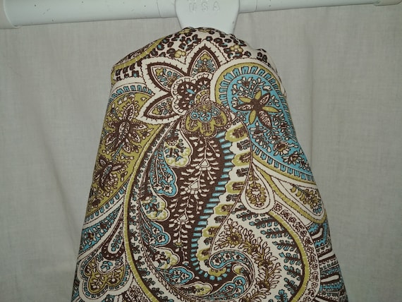 Paisley Ironing Board Cover, Cotton, Aqua Brown Sage