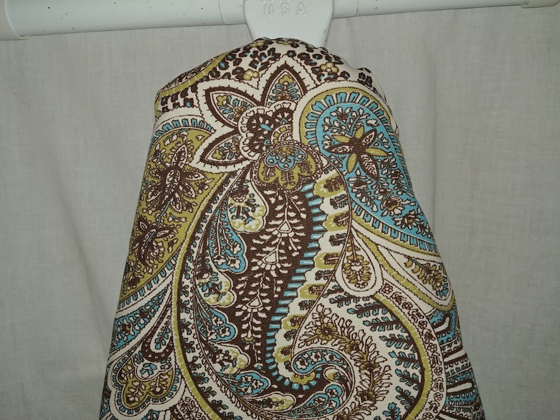 Paisley Ironing Board Cover, Cotton, Aqua Brown Sage afbeelding 1