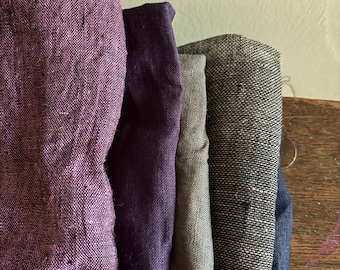 LINEN FABRIC / mix bundle / remnants / runningthreads