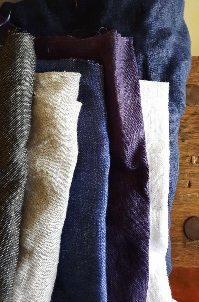 LINEN WOOL FABRIC / mix bundle / remnants / runningthreads image 2