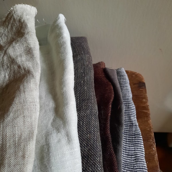 LINEN FABRIC / mix bundle / remnants / runningthreads