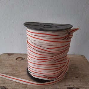 Red striped COTTON TAPE / RIBBON 3 metres