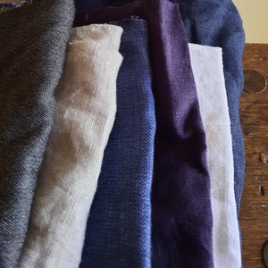 LINEN WOOL FABRIC / mix bundle / remnants / runningthreads image 1