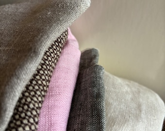 LINEN FABRIC / mix bundle / remnants / runningthreads