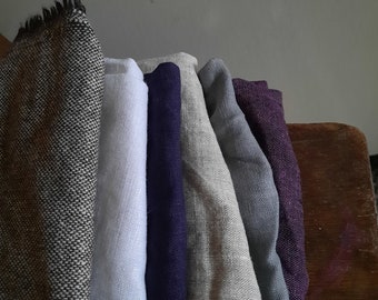 LINEN + WOOL FABRIC / mix bundle / remnants / runningthreads