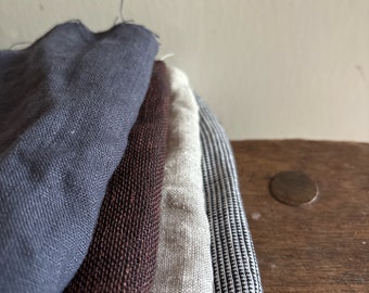 LINEN FABRIC / mix bundle / remnants / runningthreads