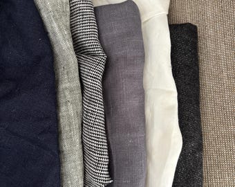 LINEN + COTTON, WOOL / mix bundle / remnants / runningthreads